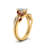 Load image into Gallery viewer, vine-willow-radiant-cut-diamond-ring-with-ruby-willow-wedding-set-in-yellow-gold-FDENR3211RAGRUDRANGLE3-NL-YG