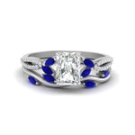 Load image into Gallery viewer, vine-willow-radiant-cut-diamond-ring-with-sapphire-willow-wedding-set-in-white-gold-FDENR3211RAGSABLANGLE3-NL-WG