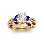 Load image into Gallery viewer, vine-willow-radiant-cut-diamond-ring-with-sapphire-willow-wedding-set-in-yellow-gold-FDENR3211RAGSABLANGLE3-NL-YG