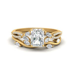 Load image into Gallery viewer, vine-willow-radiant-cut-diamond-ring-with-willow-wedding-set-in-yellow-gold-FDENR3211RAANGLE3-NL-YG