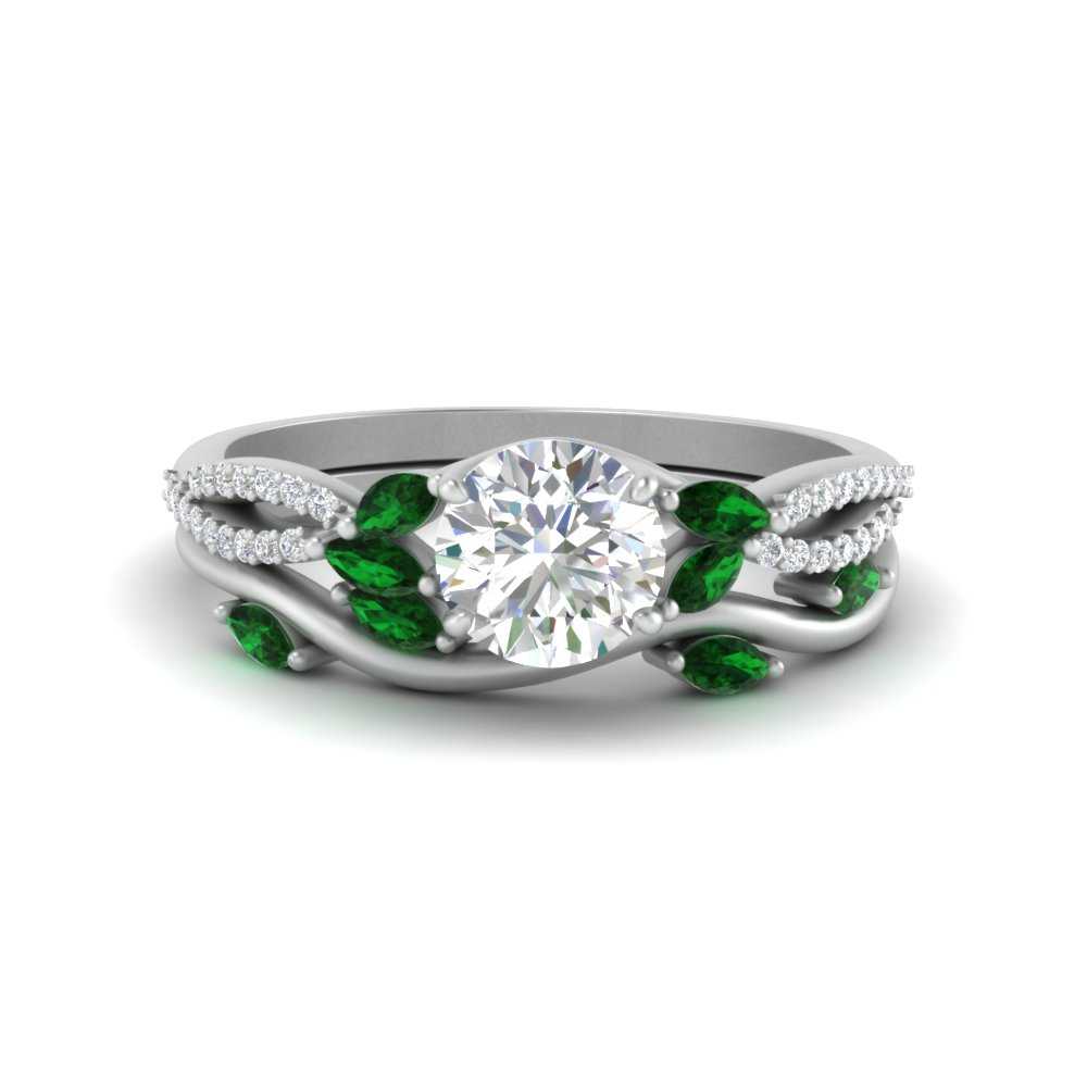 vine-willow-round-cut-diamond-ring-with-emerald-willow-wedding-set-in-white-gold-FDENR3211ROGEMGRANGLE3-NL-WG