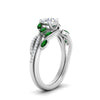 Load image into Gallery viewer, vine-willow-round-cut-diamond-ring-with-emerald-willow-wedding-set-in-white-gold-FDENR3211ROGEMGRANGLE3-NL-WG