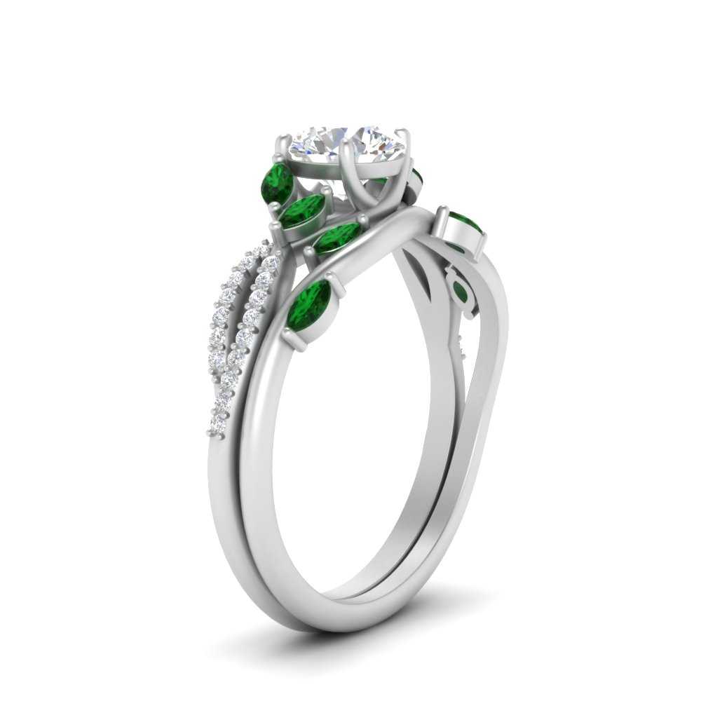 vine-willow-round-cut-diamond-ring-with-emerald-willow-wedding-set-in-white-gold-FDENR3211ROGEMGRANGLE3-NL-WG