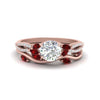 Load image into Gallery viewer, vine-willow-round-cut-diamond-ring-with-ruby-willow-wedding-set-in-rose-gold-FDENR3211ROGRUDRANGLE3-NL-RG