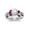 Load image into Gallery viewer, vine-willow-round-cut-diamond-ring-with-ruby-willow-wedding-set-in-white-gold-FDENR3211ROGRUDRANGLE3-NL-WG