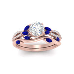 Load image into Gallery viewer, vine-willow-round-cut-diamond-ring-with-sapphire-willow-wedding-set-in-rose-gold-FDENR3211ROGSABLANGLE3-NL-RG