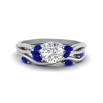 Load image into Gallery viewer, vine-willow-round-cut-diamond-ring-with-sapphire-willow-wedding-set-in-white-gold-FDENR3211ROGSABLANGLE3-NL-WG