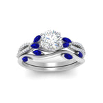 Load image into Gallery viewer, vine-willow-round-cut-diamond-ring-with-sapphire-willow-wedding-set-in-white-gold-FDENR3211ROGSABLANGLE3-NL-WG