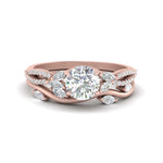 Load image into Gallery viewer, vine-willow-round-cut-diamond-ring-with-willow-wedding-set-in-rose-gold-FDENR3211ROANGLE3-NL-RG