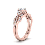 Load image into Gallery viewer, vine-willow-round-cut-diamond-ring-with-willow-wedding-set-in-rose-gold-FDENR3211ROANGLE3-NL-RG