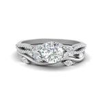 Load image into Gallery viewer, vine-willow-round-cut-diamond-ring-with-willow-wedding-set-in-white-gold-FDENR3211ROANGLE3-NL-WG