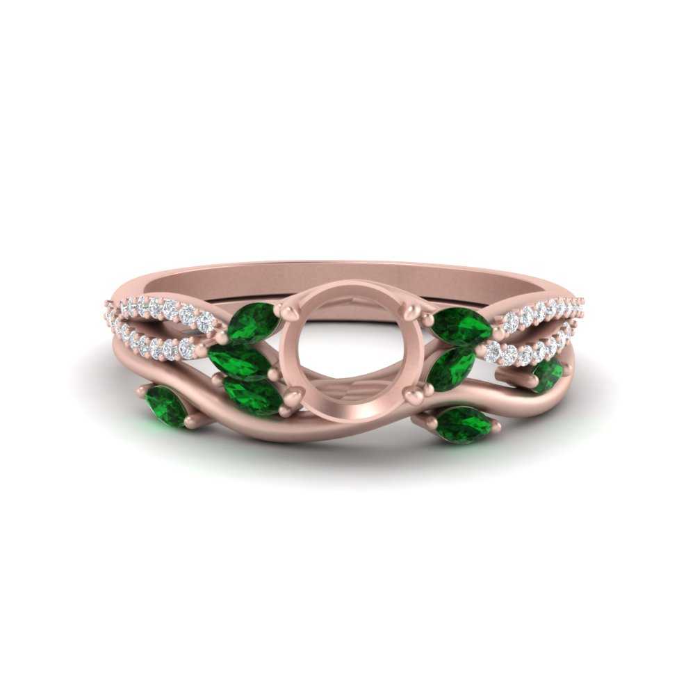 vine-willow-semi-mount-diamond-ring-with-emerald-willow-wedding-set-in-rose-gold-FDENR3211SMGEMGR-NL-RG