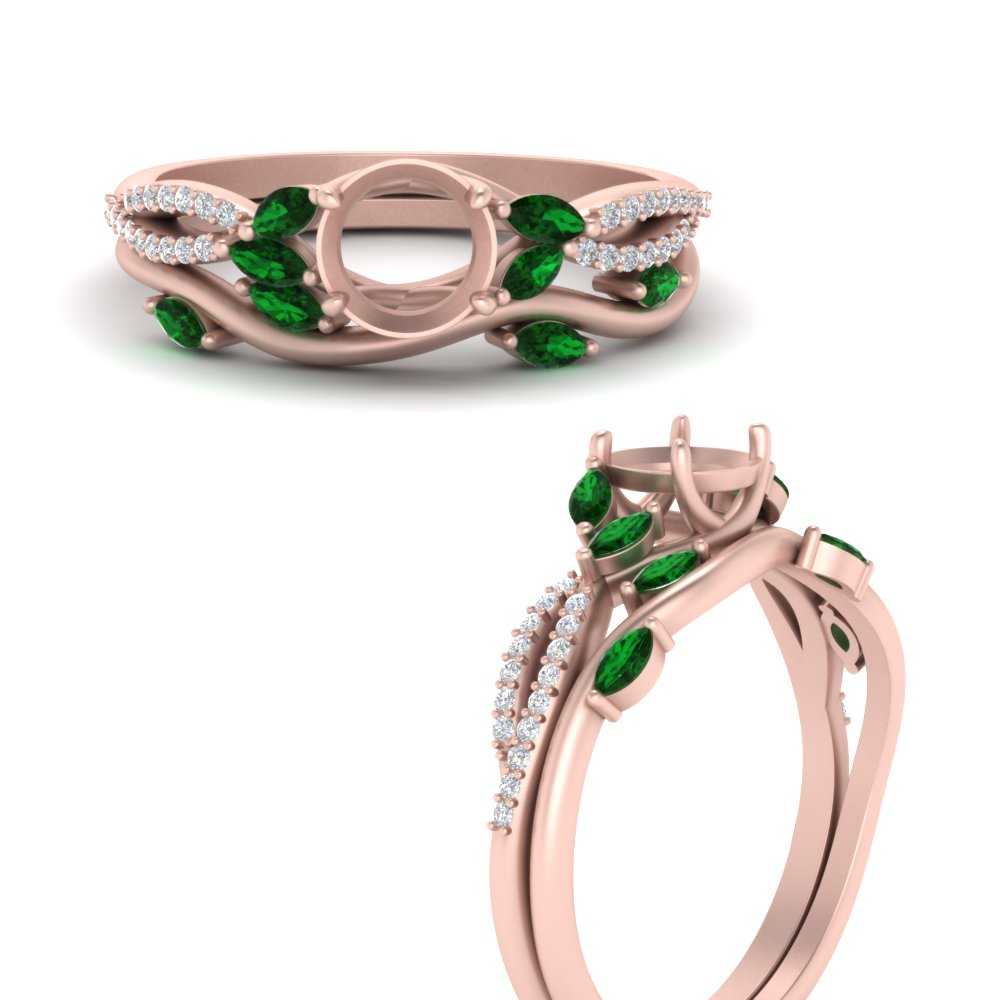 vine-willow-semi-mount-diamond-ring-with-emerald-willow-wedding-set-in-rose-gold-FDENR3211SMGEMGR-NL-RG