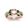 Load image into Gallery viewer, vine-willow-semi-mount-diamond-ring-with-emerald-willow-wedding-set-in-rose-gold-FDENR3211SMGEMGR-NL-RG