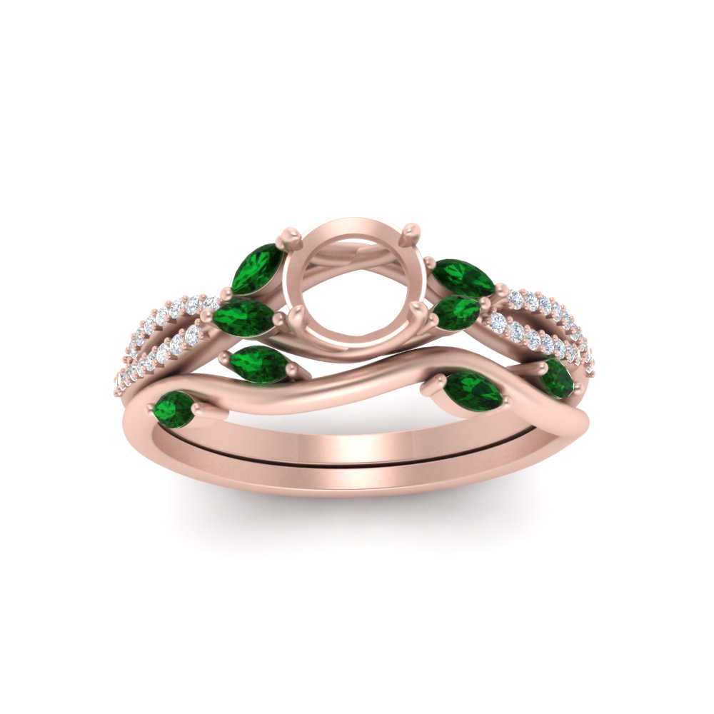 vine-willow-semi-mount-diamond-ring-with-emerald-willow-wedding-set-in-rose-gold-FDENR3211SMGEMGR-NL-RG