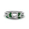 Load image into Gallery viewer, vine-willow-semi-mount-diamond-ring-with-emerald-willow-wedding-set-in-white-gold-FDENR3211SMGEMGR-NL-WG