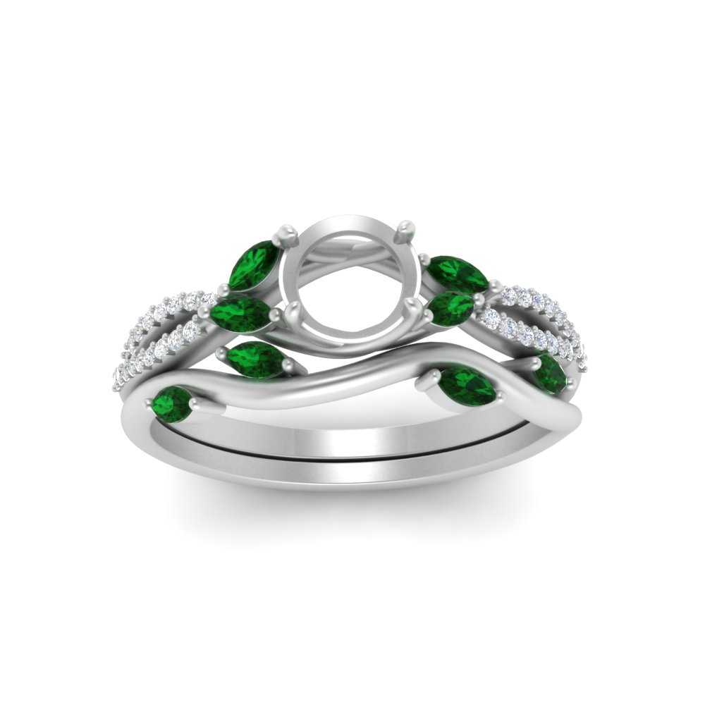 vine-willow-semi-mount-diamond-ring-with-emerald-willow-wedding-set-in-white-gold-FDENR3211SMGEMGR-NL-WG