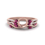 Load image into Gallery viewer, vine-willow-semi-mount-diamond-ring-with-pink-sapphire-willow-wedding-set-in-rose-gold-FDENR3211SMGSADRPI-NL-RG