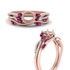 Load image into Gallery viewer, vine-willow-semi-mount-diamond-ring-with-pink-sapphire-willow-wedding-set-in-rose-gold-FDENR3211SMGSADRPI-NL-RG