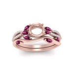 Load image into Gallery viewer, vine-willow-semi-mount-diamond-ring-with-pink-sapphire-willow-wedding-set-in-rose-gold-FDENR3211SMGSADRPI-NL-RG