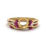 Load image into Gallery viewer, vine-willow-semi-mount-diamond-ring-with-pink-sapphire-willow-wedding-set-in-yellow-gold-FDENR3211SMGSADRPI-NL-YG