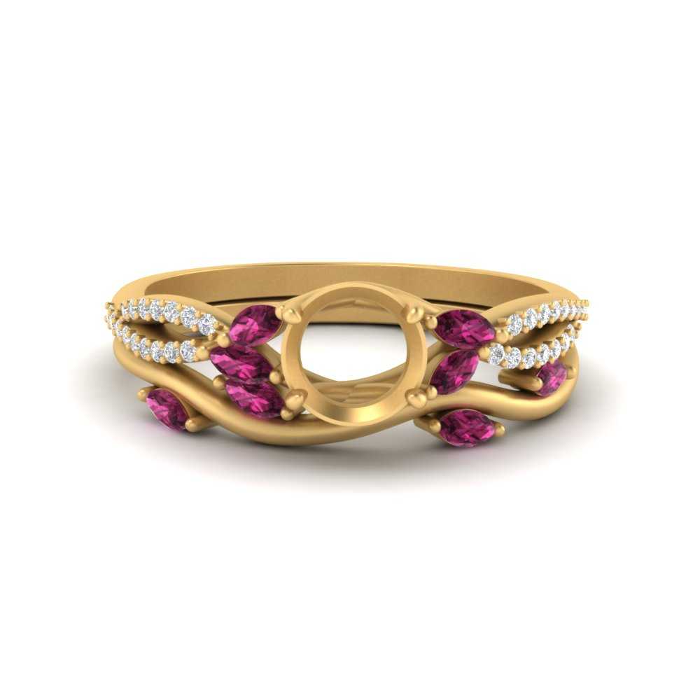 vine-willow-semi-mount-diamond-ring-with-pink-sapphire-willow-wedding-set-in-yellow-gold-FDENR3211SMGSADRPI-NL-YG