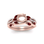 Load image into Gallery viewer, vine-willow-semi-mount-diamond-ring-with-ruby-willow-wedding-set-in-rose-gold-FDENR3211SMGRUDR-NL-RG