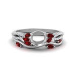 Load image into Gallery viewer, vine-willow-semi-mount-diamond-ring-with-ruby-willow-wedding-set-in-white-gold-FDENR3211SMGRUDR-NL-WG
