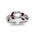 Load image into Gallery viewer, vine-willow-semi-mount-diamond-ring-with-ruby-willow-wedding-set-in-white-gold-FDENR3211SMGRUDR-NL-WG