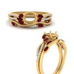 Load image into Gallery viewer, vine-willow-semi-mount-diamond-ring-with-ruby-willow-wedding-set-in-yellow-gold-FDENR3211SMGRUDR-NL-YG