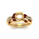 Load image into Gallery viewer, vine-willow-semi-mount-diamond-ring-with-ruby-willow-wedding-set-in-yellow-gold-FDENR3211SMGRUDR-NL-YG
