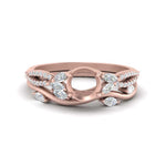 Load image into Gallery viewer, vine-willow-semi-mount-diamond-ring-with-willow-wedding-set-in-rose-gold-FDENR3211SM-NL-RG