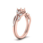 Load image into Gallery viewer, vine-willow-semi-mount-diamond-ring-with-willow-wedding-set-in-rose-gold-FDENR3211SM-NL-RG