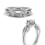 Load image into Gallery viewer, vine-willow-semi-mount-diamond-ring-with-willow-wedding-set-in-white-gold-FDENR3211SM-NL-WG