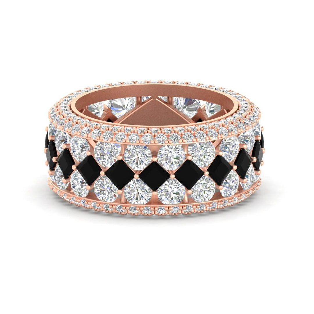 Vintage Princess And Round Anniversary Eternity Band