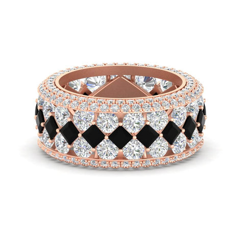 Vintage Princess And Round Anniversary Eternity Band