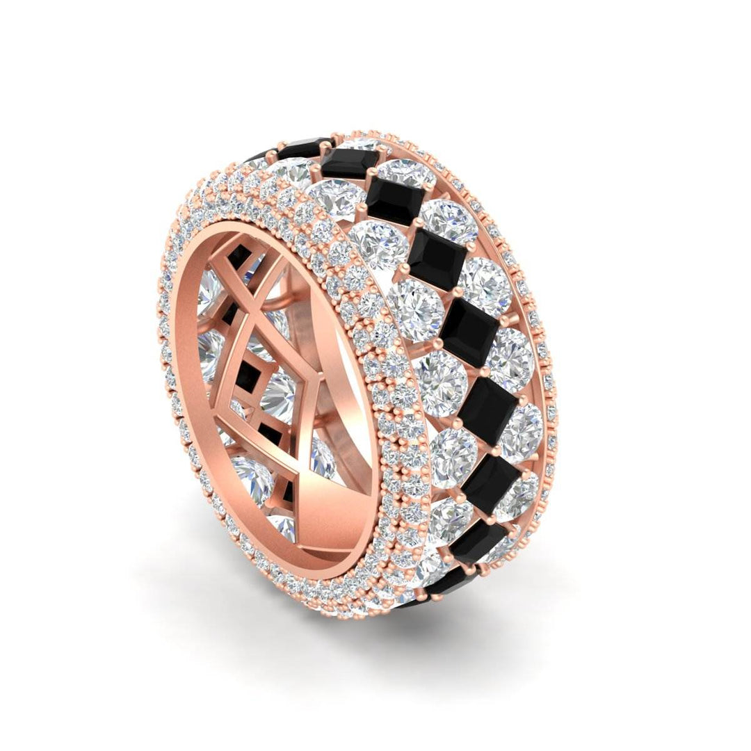 Vintage Princess And Round Anniversary Eternity Band