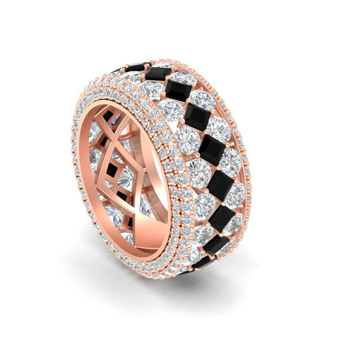 Vintage Princess And Round Anniversary Eternity Band