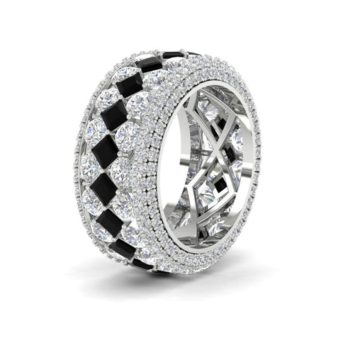 Vintage Princess And Round Anniversary Eternity Band