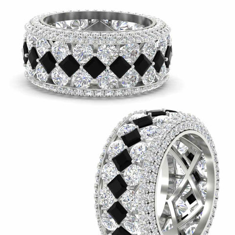 Vintage Princess And Round Anniversary Eternity Band