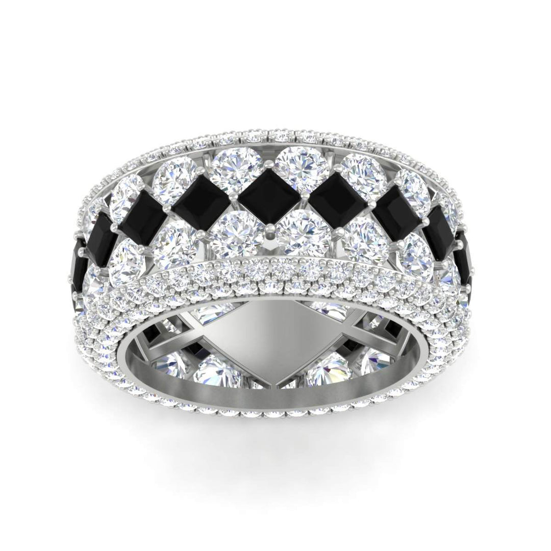 Vintage Princess And Round Anniversary Eternity Band