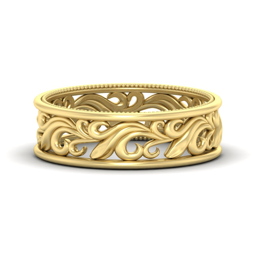 vintage-filigree-diamond-wedding-band-for-women-in-yellow-gold-fdw9301sleep-nl-yg