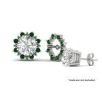 Load image into Gallery viewer, vintage-halo-emerald-earring-jackets-for-3-carat-studs-in-white-gold-fdear815gemgrangle3-3.00ct-nl-wg.jpg?v=1762758803
