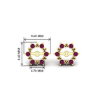 Load image into Gallery viewer, vintage-halo-pink-sapphire-earring-jackets-for-1-carat-studs-in-yellow-gold-fdear815gsadrpiangle2-1.00ct-nl-yg-hw.jpg
