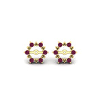 Load image into Gallery viewer, vintage-halo-pink-sapphire-earring-jackets-for-1-carat-studs-in-yellow-gold-fdear815gsadrpiangle2-1.00ct-nl-yg.jpg
