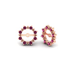 Load image into Gallery viewer, vintage-halo-pink-sapphire-earring-jackets-for-3-carat-studs-in-rose-gold-fdear815gsadrpiangle1-3.00ct-nl-rg.jpg?v=1762758803