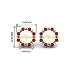 Load image into Gallery viewer, vintage-halo-pink-sapphire-earring-jackets-for-3-carat-studs-in-yellow-gold-fdear815gsadpriangle2-3.00ct-nl-yg-hw.jpg?v=1762759333