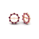 Load image into Gallery viewer, vintage-halo-pink-sapphire-earring-jackets-for-4-carat-studs-in-rose-gold-fdear815gsadrpiangle1-4.00ct-nl-rg.jpg?v=1762758663
