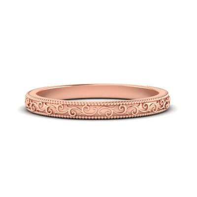 Vintage Hand Engraved Wedding Band