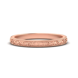 Vintage Hand Engraved Wedding Band